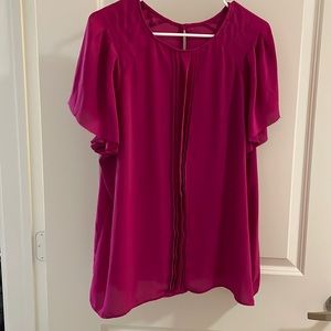 Pink Banana Republic flutter sleeves blouse